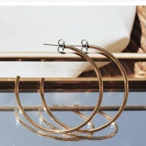 Tini Lux titanium Large Gold Happy Hour Hoops Tinilux Hypoallergenic Earrings